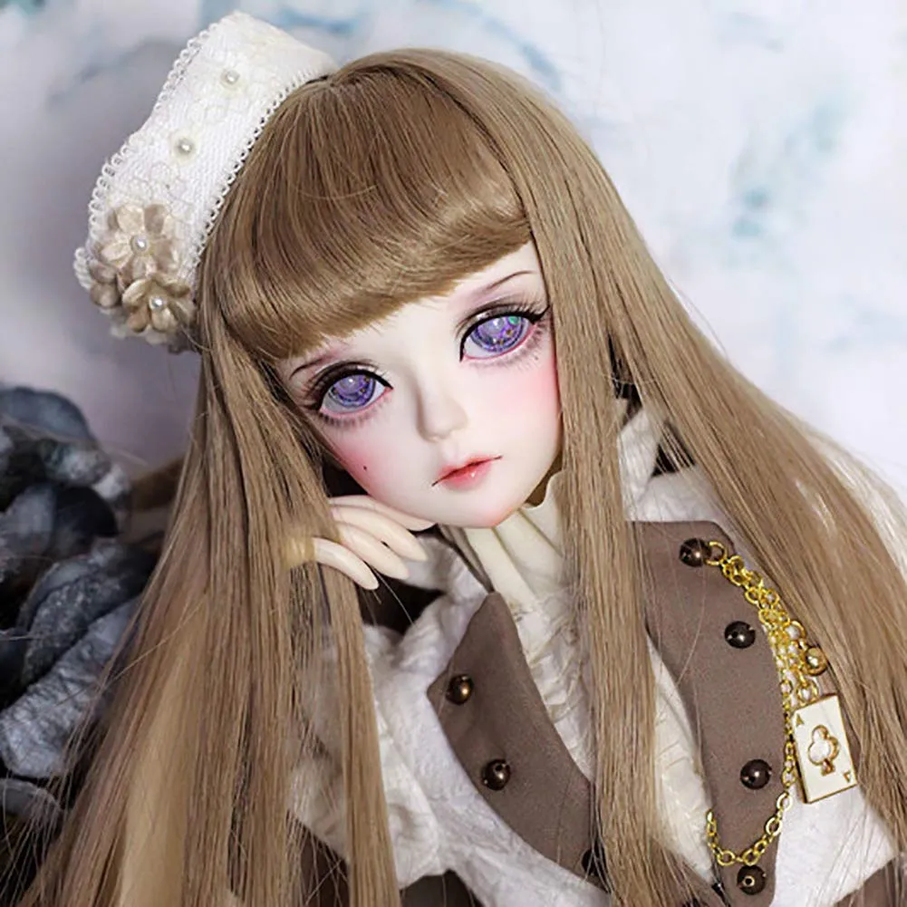 1/4 BJD Ball Jointed Doll Toy with Full Set Clothes Shoes Wig, Girl Doll Playset, Birthday for Your Daughter & Girlfriends(17 Inch White Crystal)