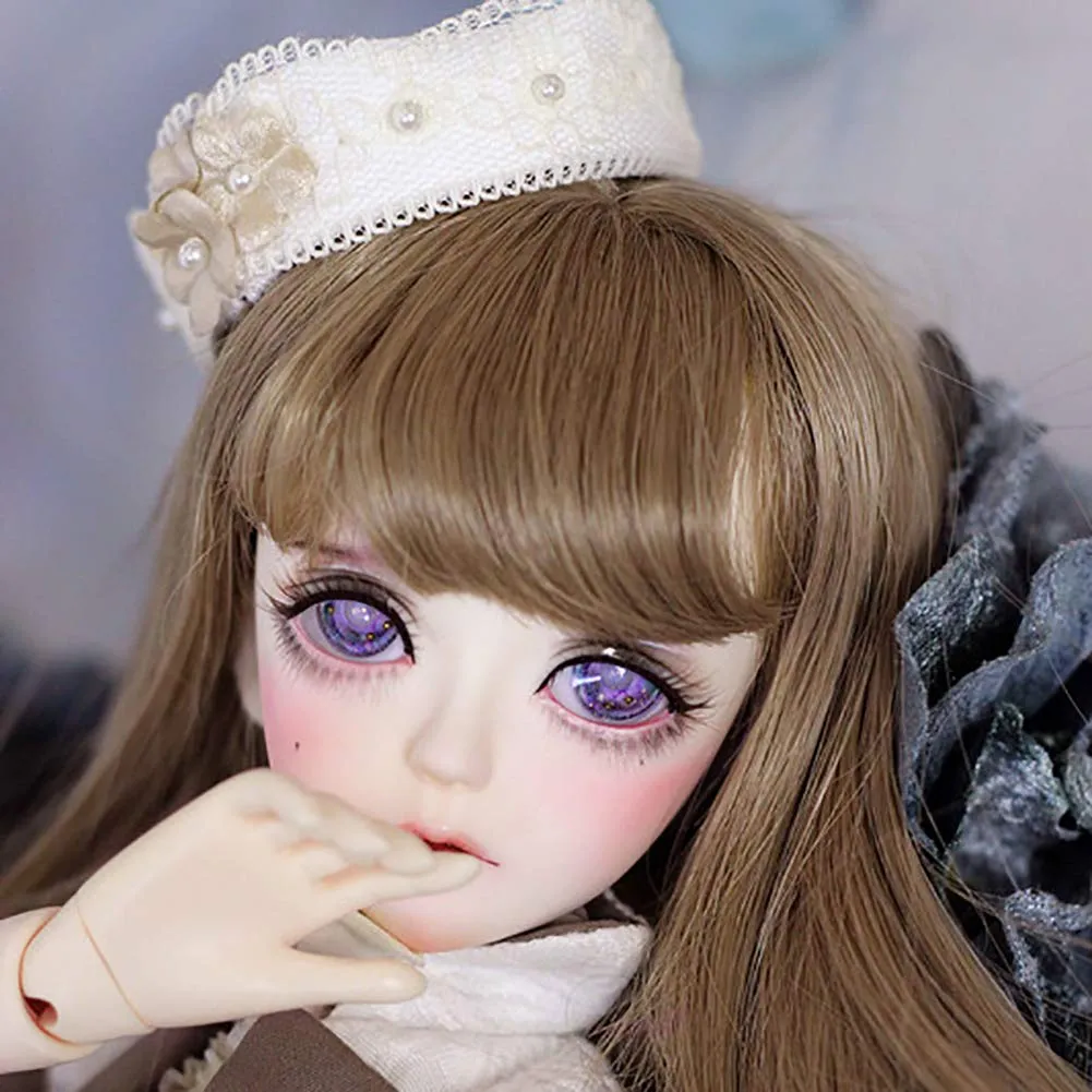 1/4 BJD Ball Jointed Doll Toy with Full Set Clothes Shoes Wig, Girl Doll Playset, Birthday for Your Daughter & Girlfriends(17 Inch White Crystal)