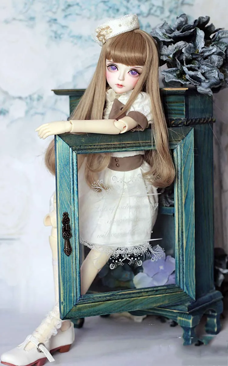1/4 BJD Ball Jointed Doll Toy with Full Set Clothes Shoes Wig, Girl Doll Playset, Birthday for Your Daughter & Girlfriends(17 Inch White Crystal)