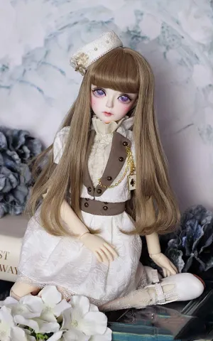 1/4 BJD Ball Jointed Doll Toy with Full Set Clothes Shoes Wig, Girl Doll Playset, Birthday for Your Daughter & Girlfriends(17 Inch White Crystal)