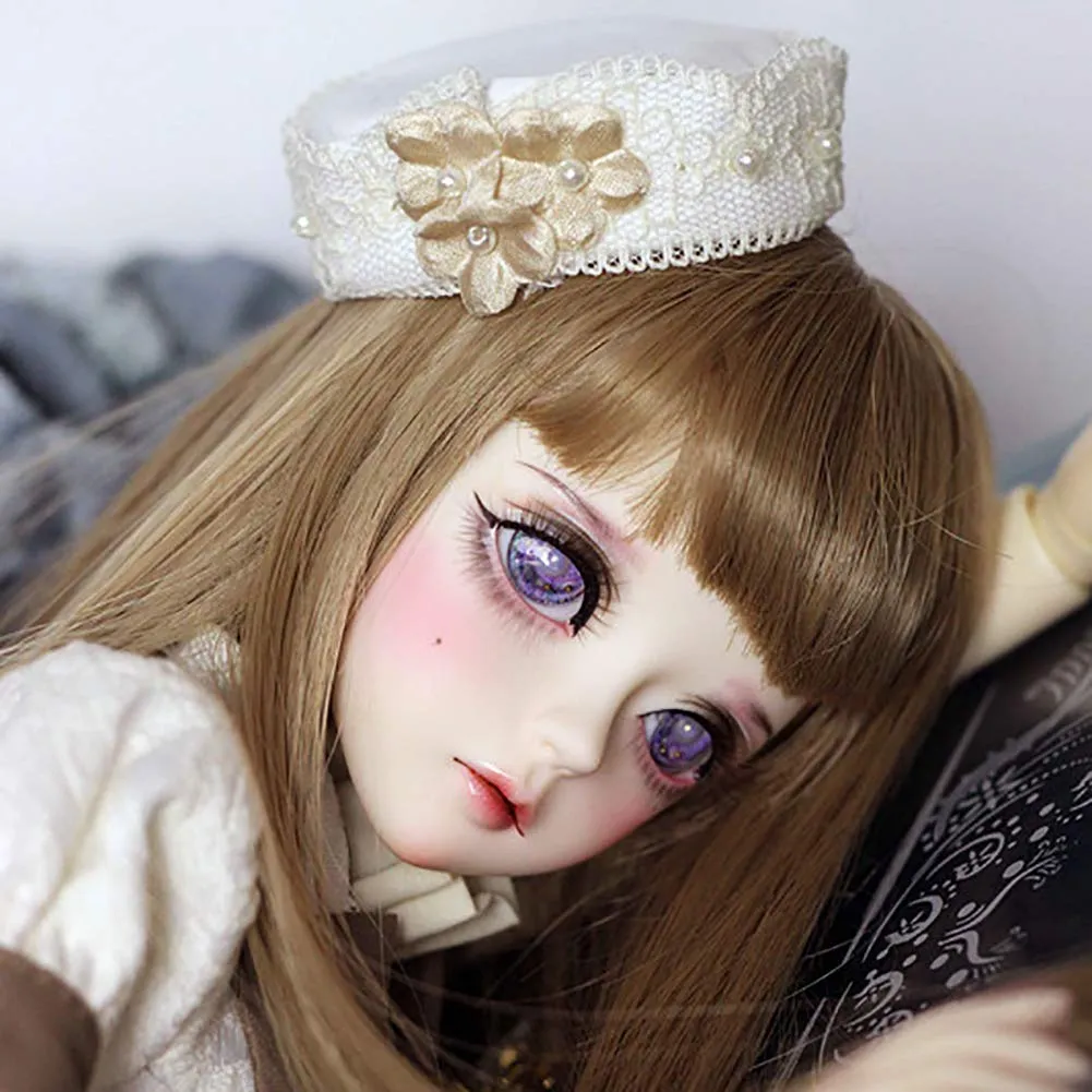 1/4 BJD Ball Jointed Doll Toy with Full Set Clothes Shoes Wig, Girl Doll Playset, Birthday for Your Daughter & Girlfriends(17 Inch White Crystal)
