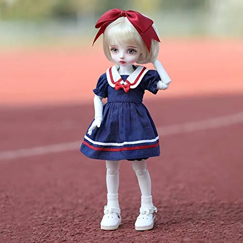 1/6 Fashion BJD Doll 10.62 inch Full Set 27cm SD Fully Poseable Fashion Doll with All Clothes Wigs Socks Shoes Makeup Accessories 100% Handmade for Surprise Birthday Gift