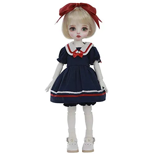 1/6 Fashion BJD Doll 10.62 inch Full Set 27cm SD Fully Poseable Fashion Doll with All Clothes Wigs Socks Shoes Makeup Accessories 100% Handmade for Surprise Birthday Gift