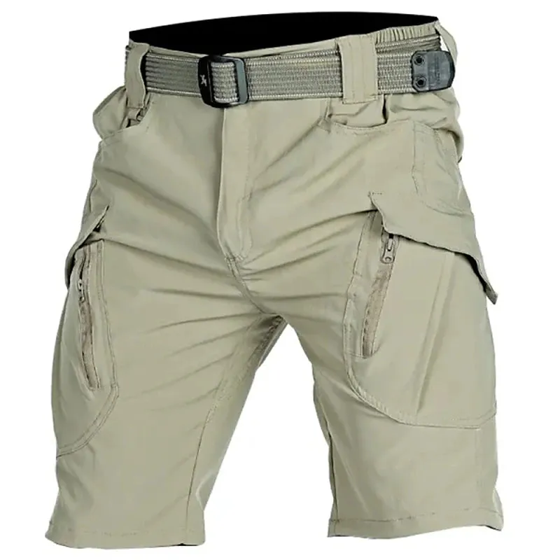 Adventure-Ready Men's Waterproof Cargo Shorts with Zipper Pocket