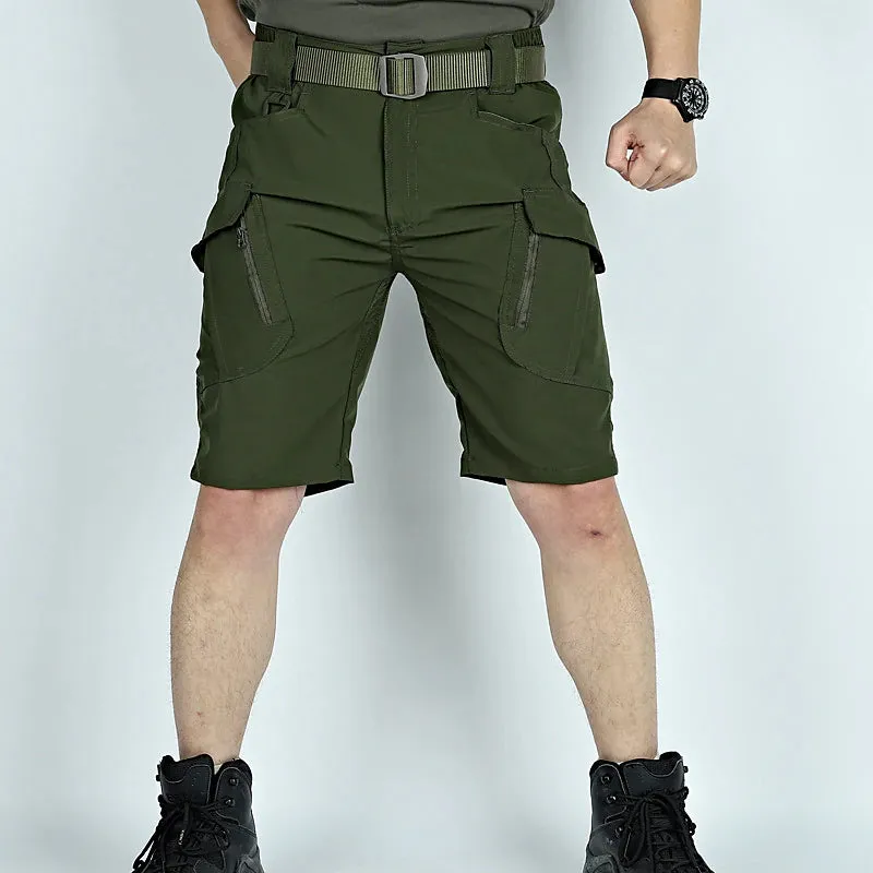 Adventure-Ready Men's Waterproof Cargo Shorts with Zipper Pocket