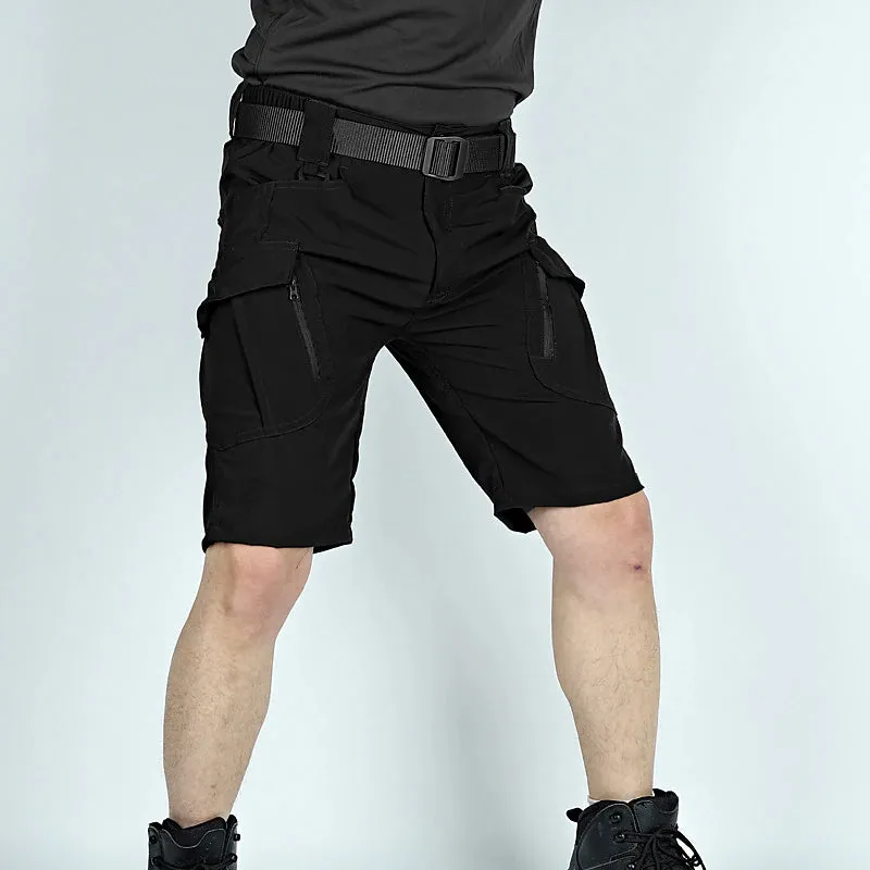 Adventure-Ready Men's Waterproof Cargo Shorts with Zipper Pocket
