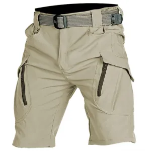 Adventure-Ready Men's Waterproof Cargo Shorts with Zipper Pocket