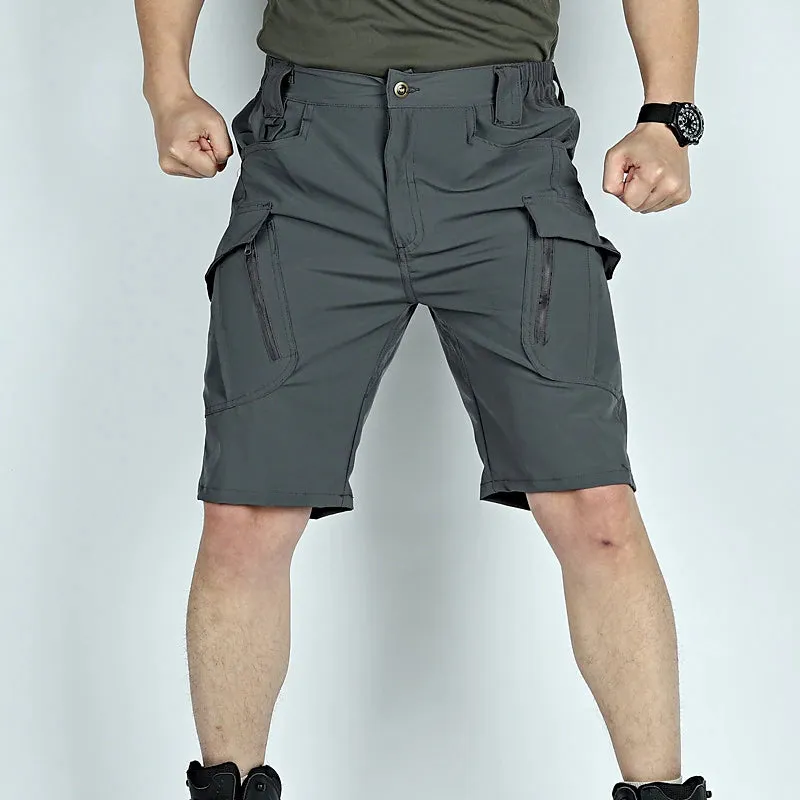 Adventure-Ready Men's Waterproof Cargo Shorts with Zipper Pocket