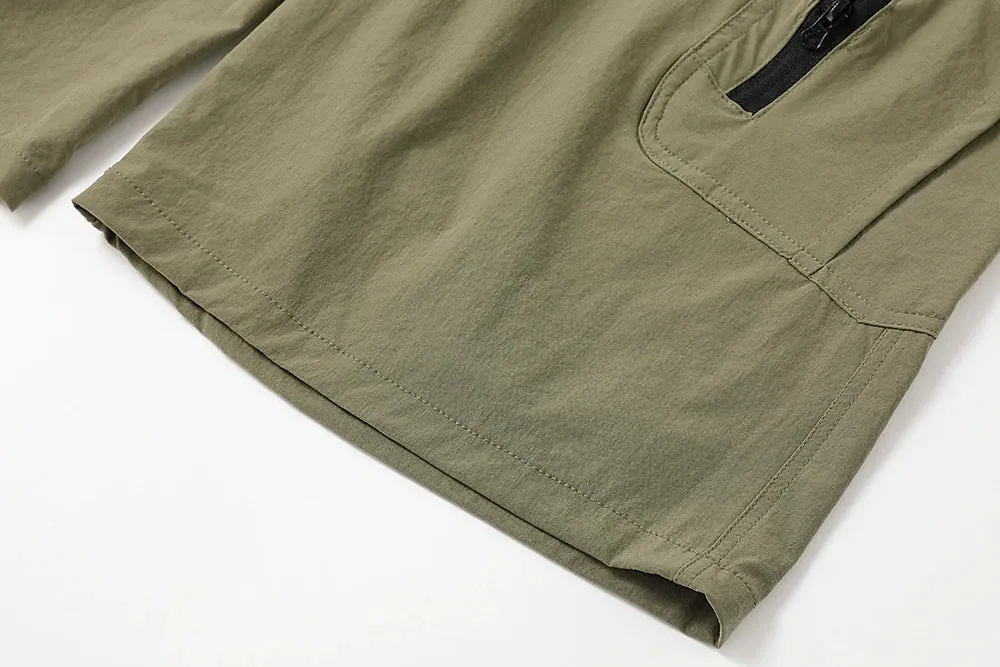 Adventure-Ready Men's Waterproof Cargo Shorts with Zipper Pocket