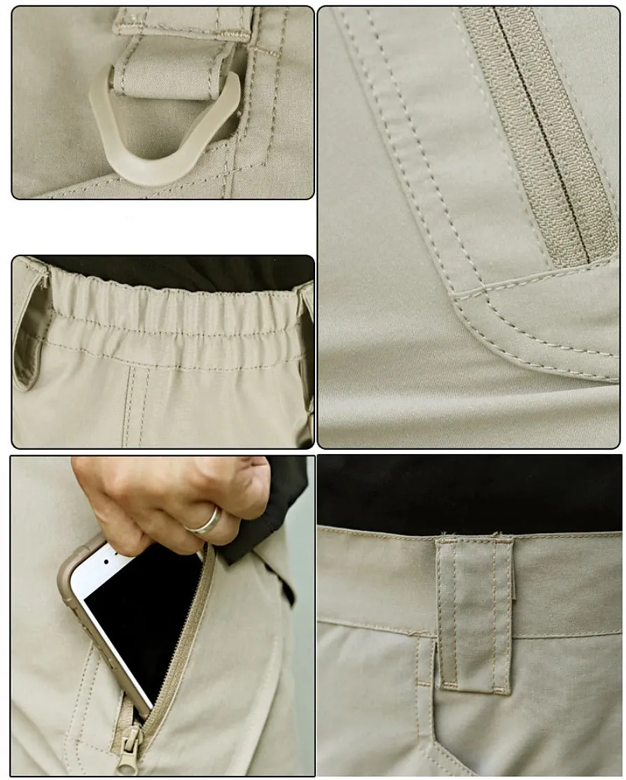 Adventure-Ready Men's Waterproof Cargo Shorts with Zipper Pocket