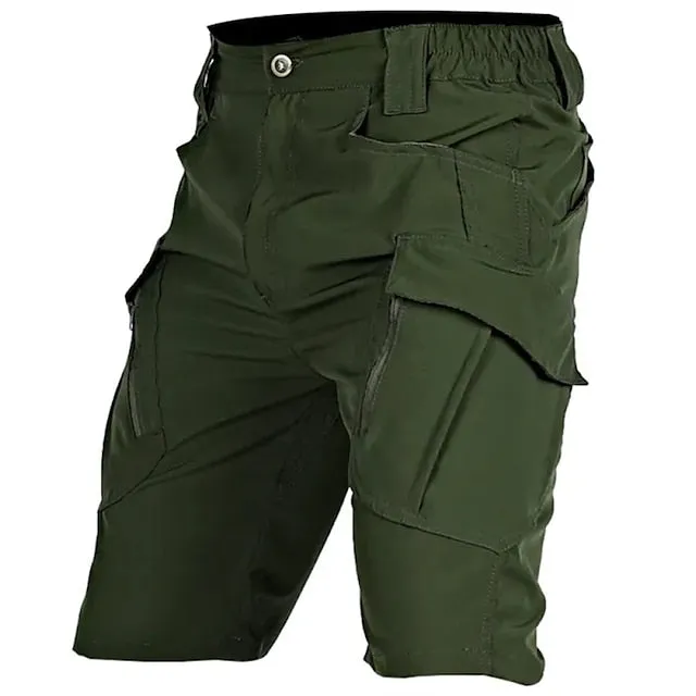 Adventure-Ready Men's Waterproof Cargo Shorts with Zipper Pocket