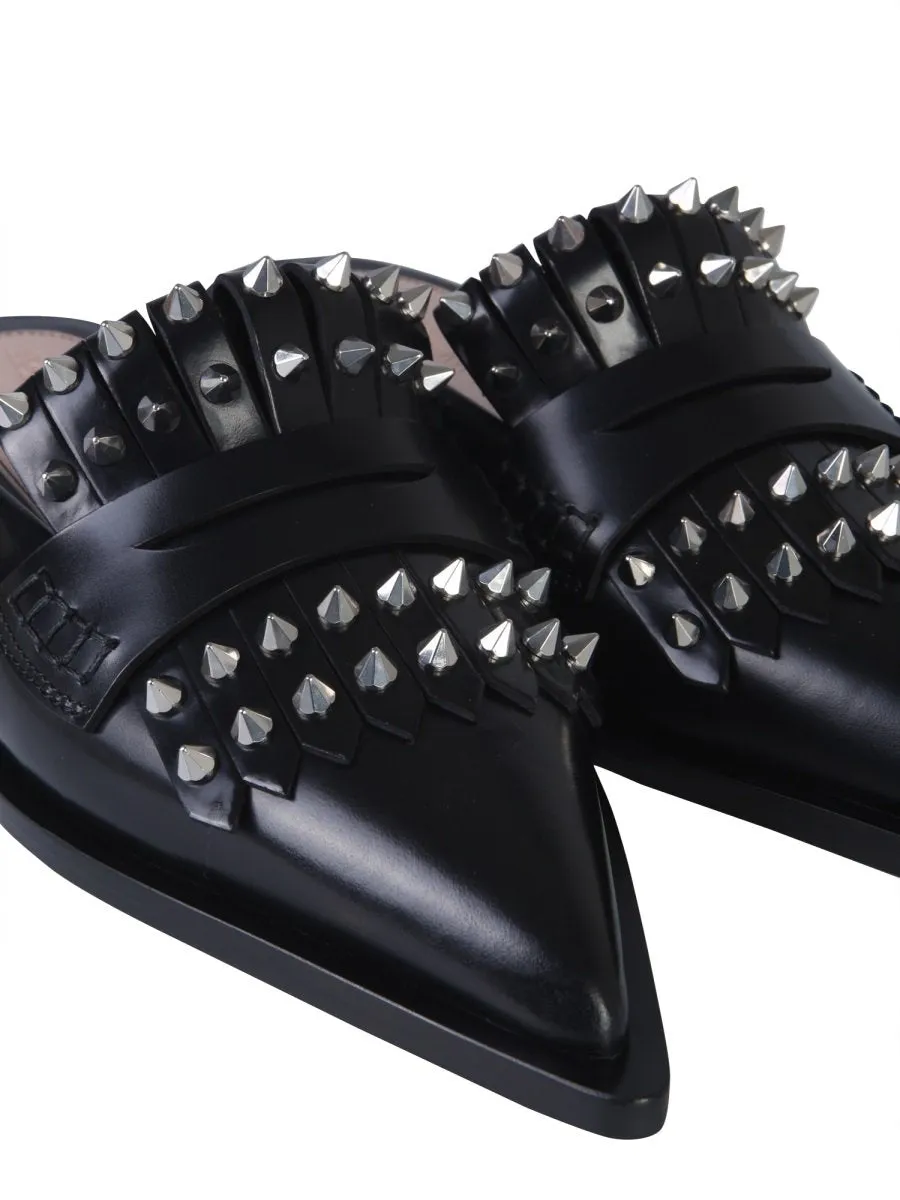 Alexander McQueen Kiltie Studded Mules
