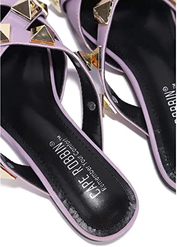 All the Glam Lilac Studded Slip-On Flats