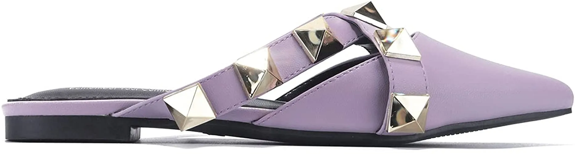 All the Glam Lilac Studded Slip-On Flats