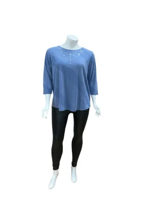 Allison Daley Blue Studded Blouse Size 2XL