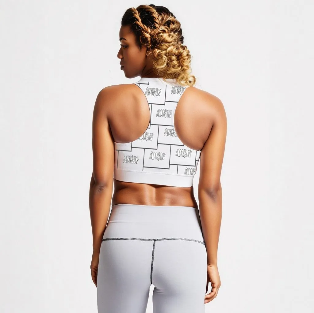 Am&Is Activewear Womens Zipup Sports Bra - ships from The US