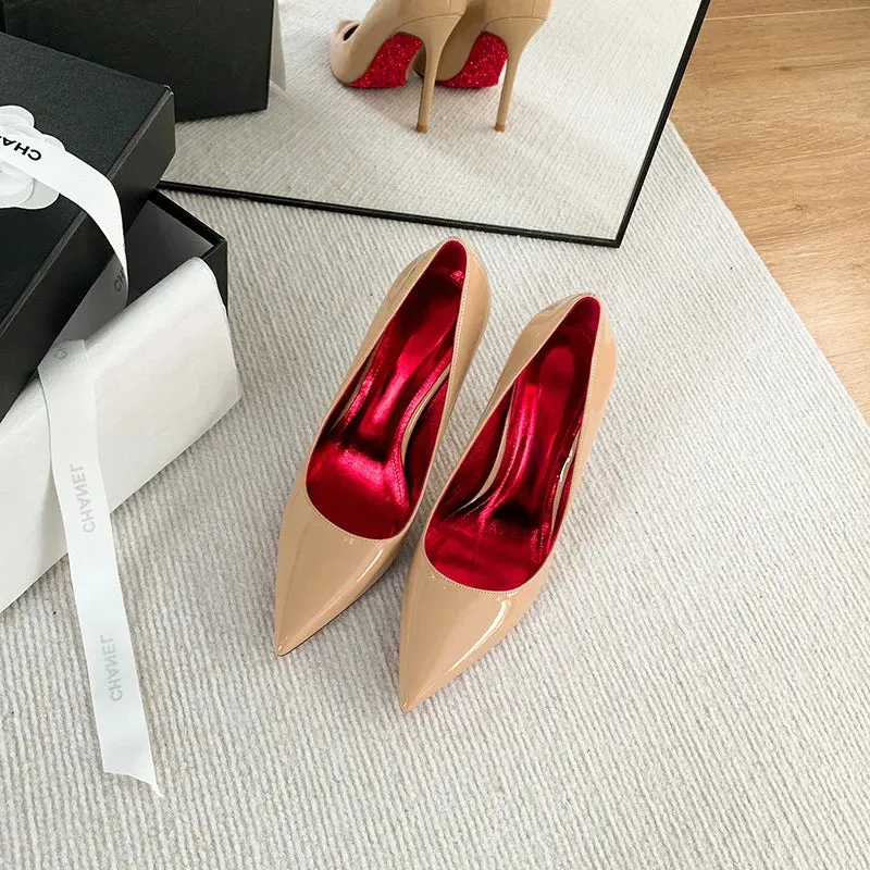 binfenxie  - Women's Sexy Nude 6cm 8cm 10cm heels Bottom with Diamond decoration Women's party shoes Outdoor work sandal