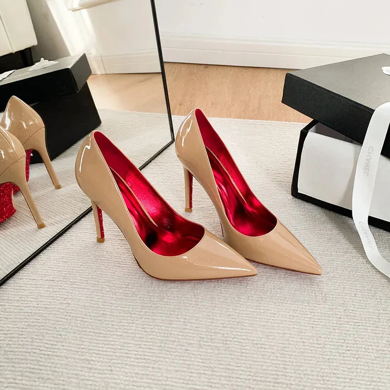 binfenxie  - Women's Sexy Nude 6cm 8cm 10cm heels Bottom with Diamond decoration Women's party shoes Outdoor work sandal