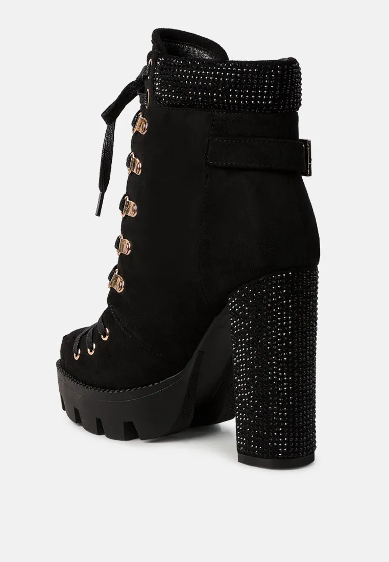 birch block heeled ankle boots