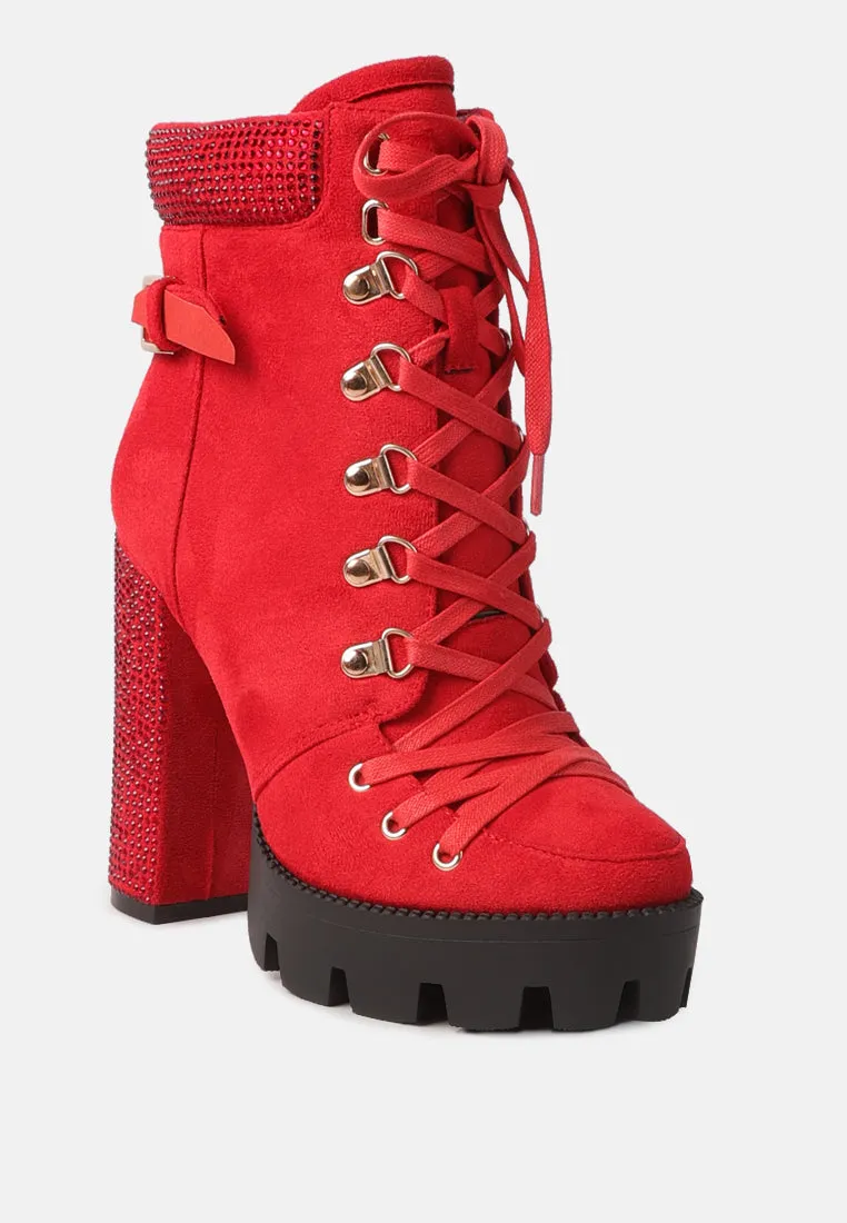 birch block heeled ankle boots