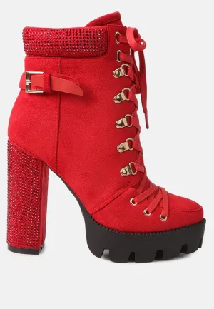 birch block heeled ankle boots