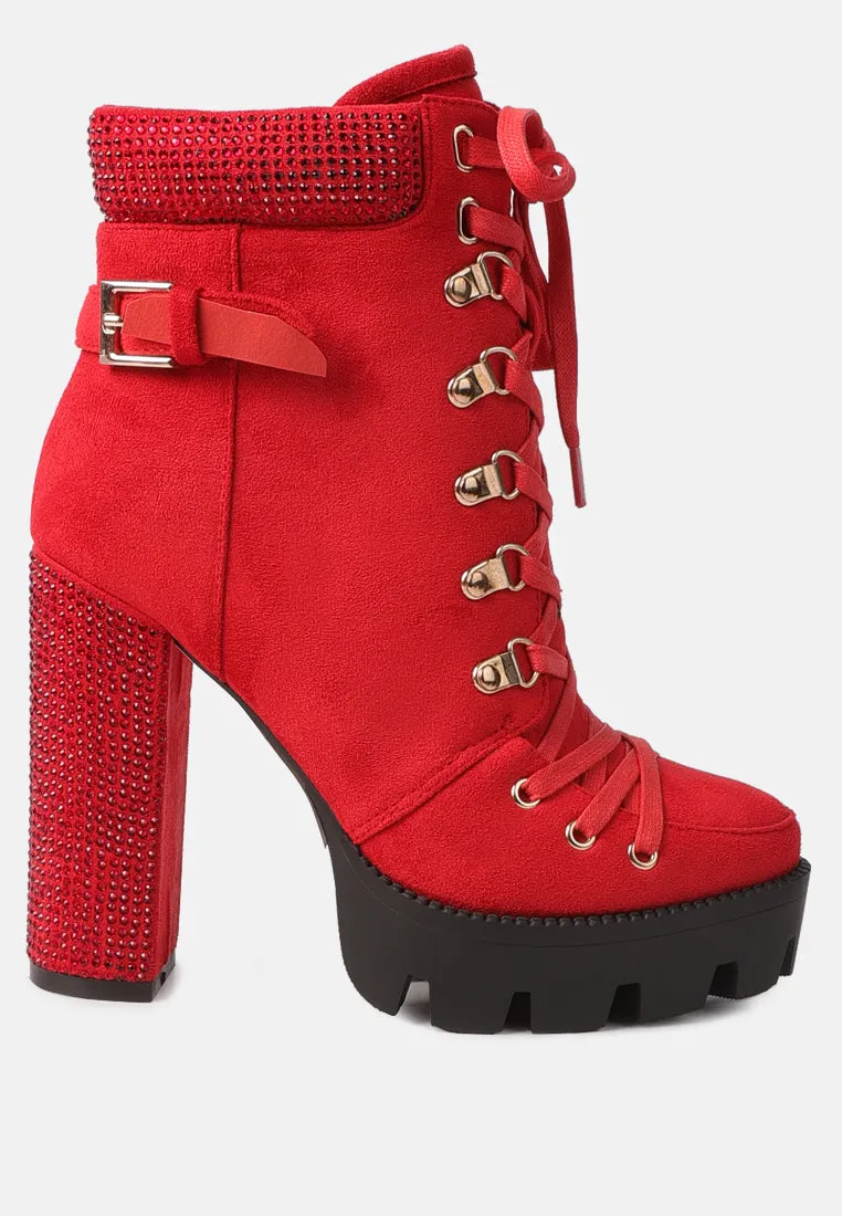 birch block heeled ankle boots