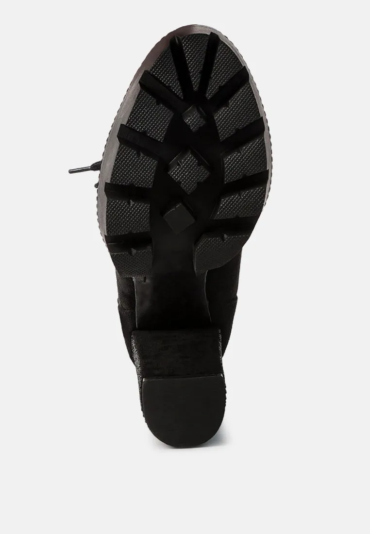 birch block heeled ankle boots