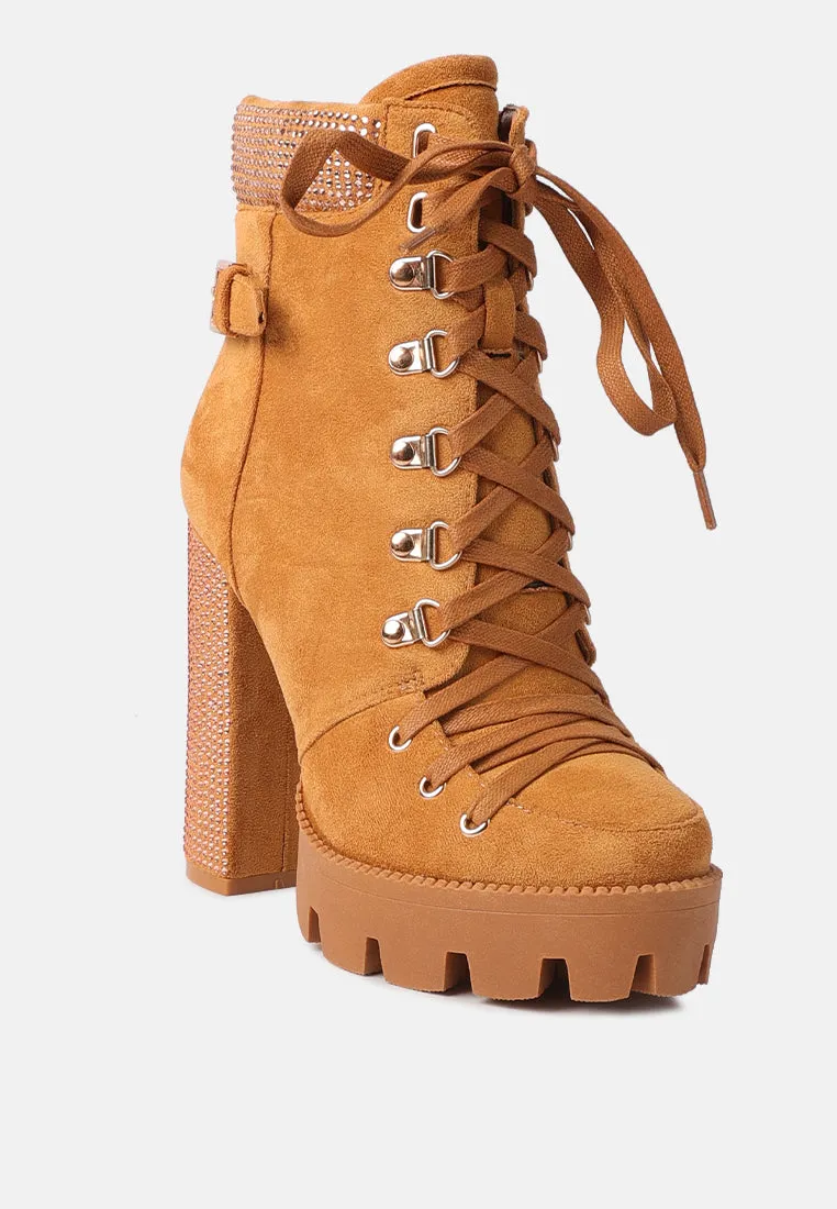 birch block heeled ankle boots