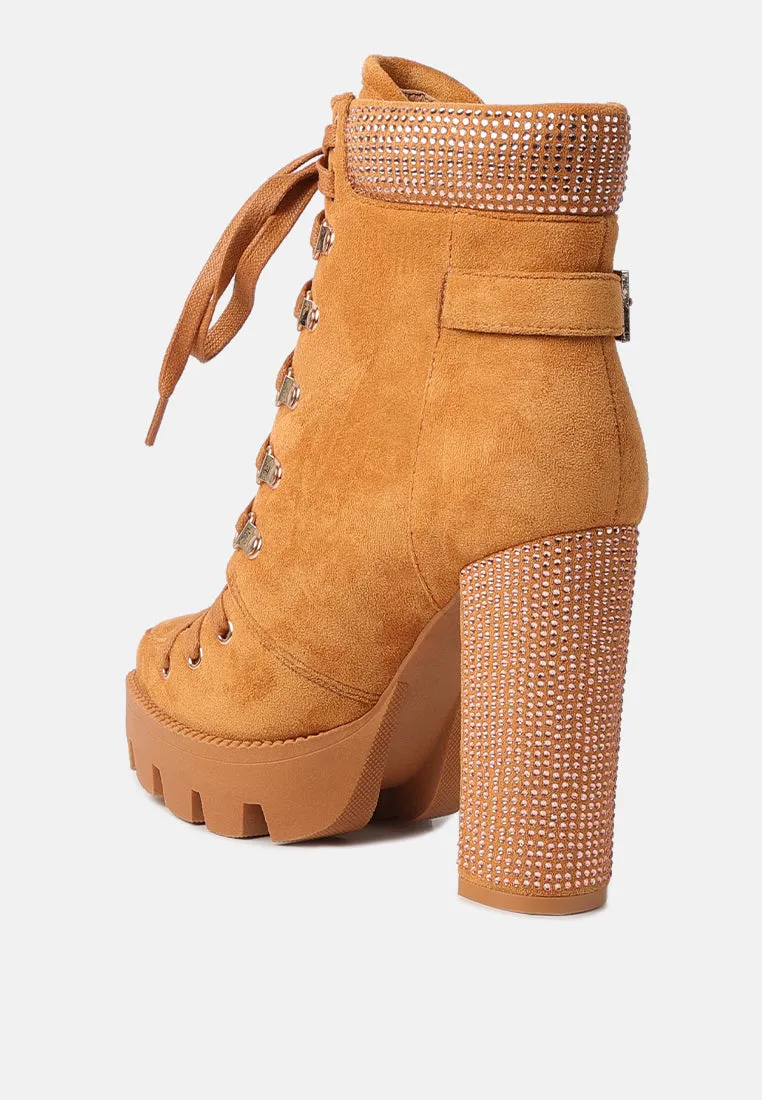 birch block heeled ankle boots