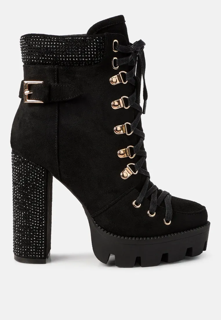 birch block heeled ankle boots