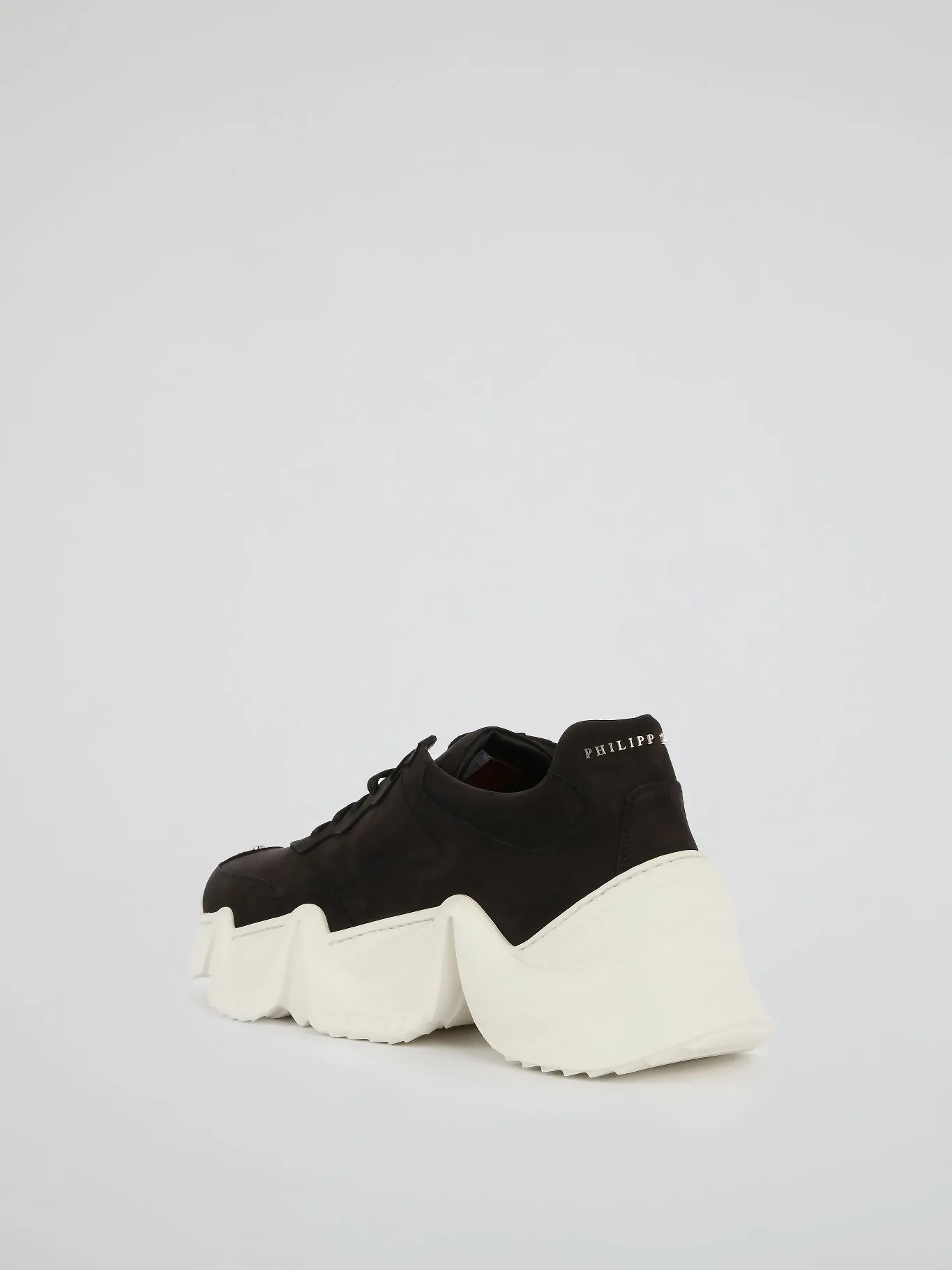 Black Chunky Sole Skull Trainers