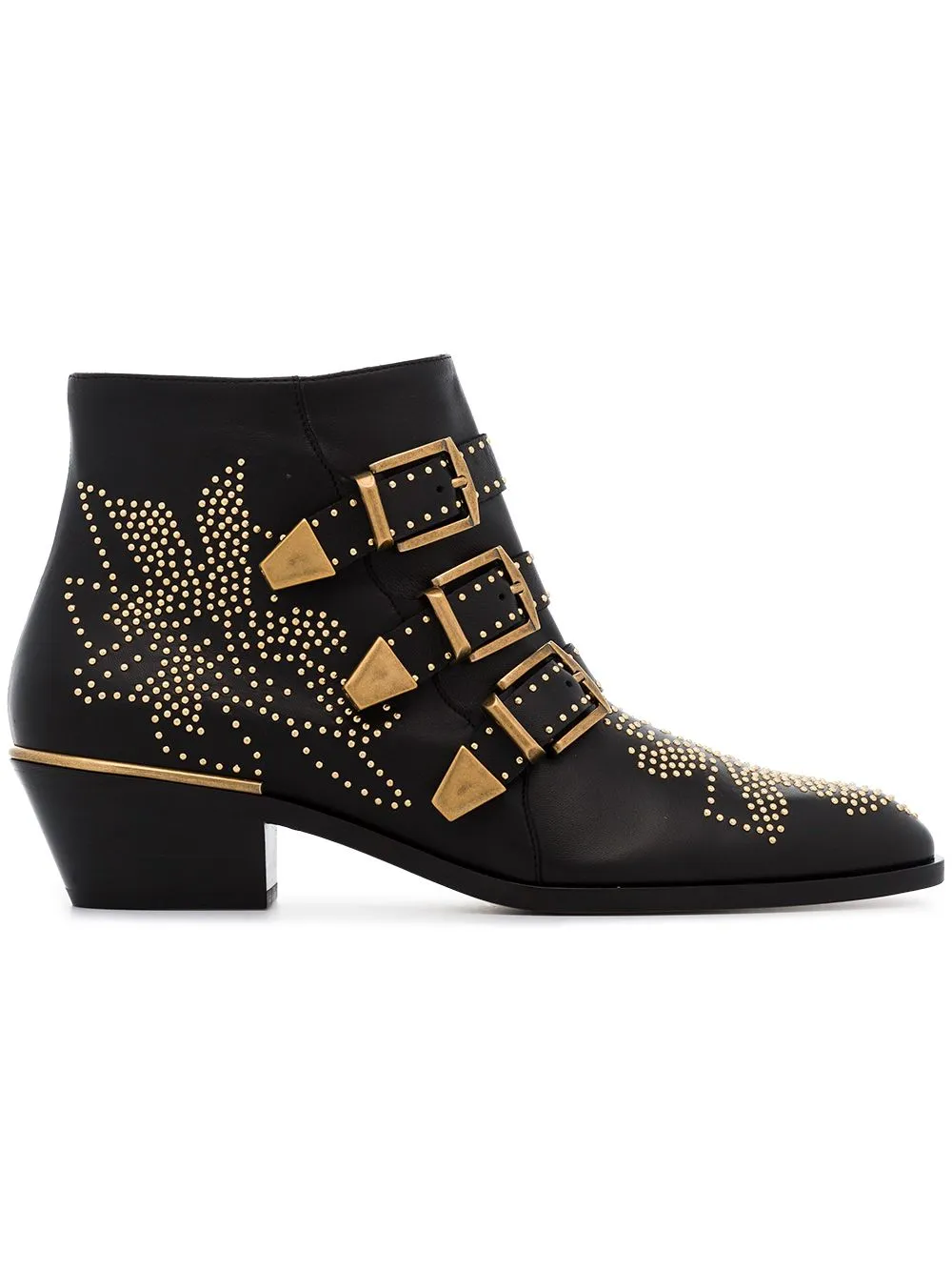Black leather Susanna 30mm studded ankle boots