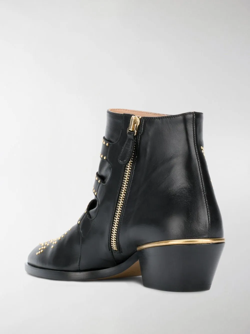 Black leather Susanna 30mm studded ankle boots