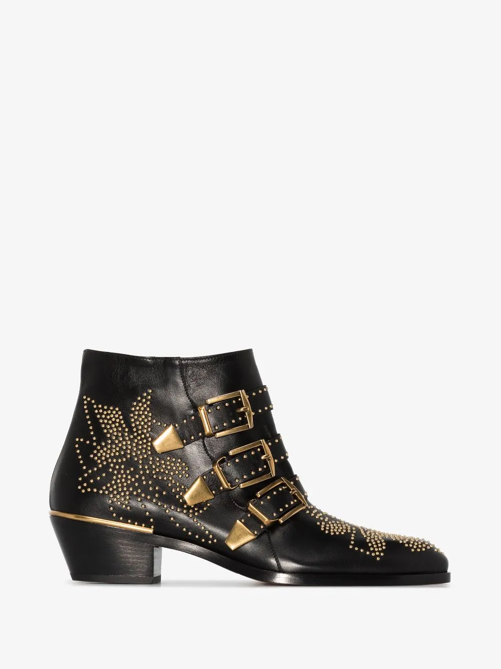 Black leather Susanna 30mm studded ankle boots