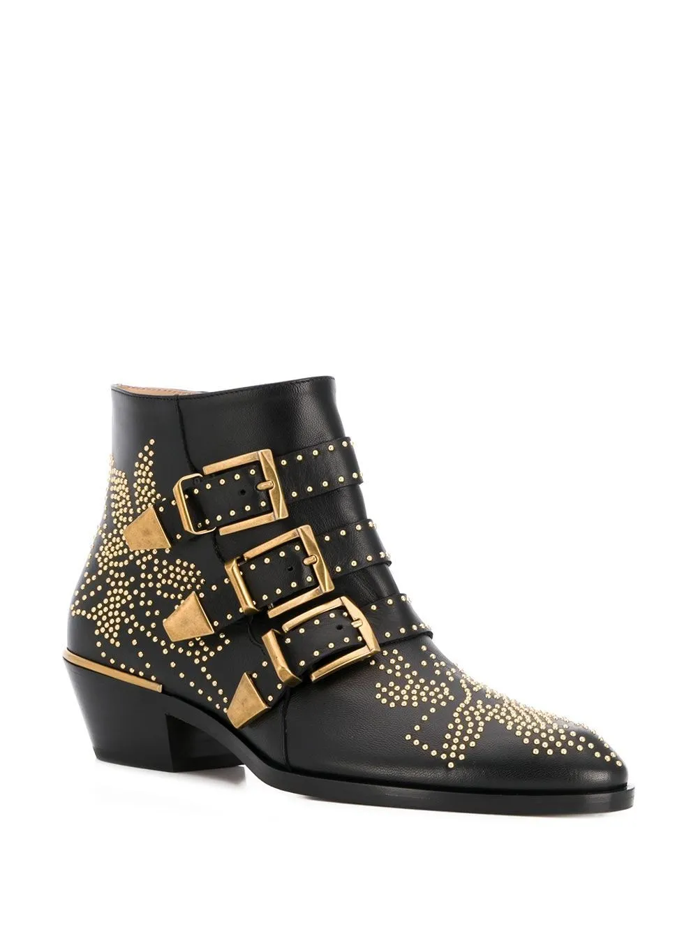 Black leather Susanna 30mm studded ankle boots