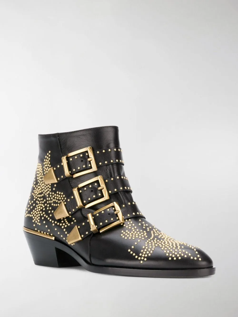 Black leather Susanna 30mm studded ankle boots