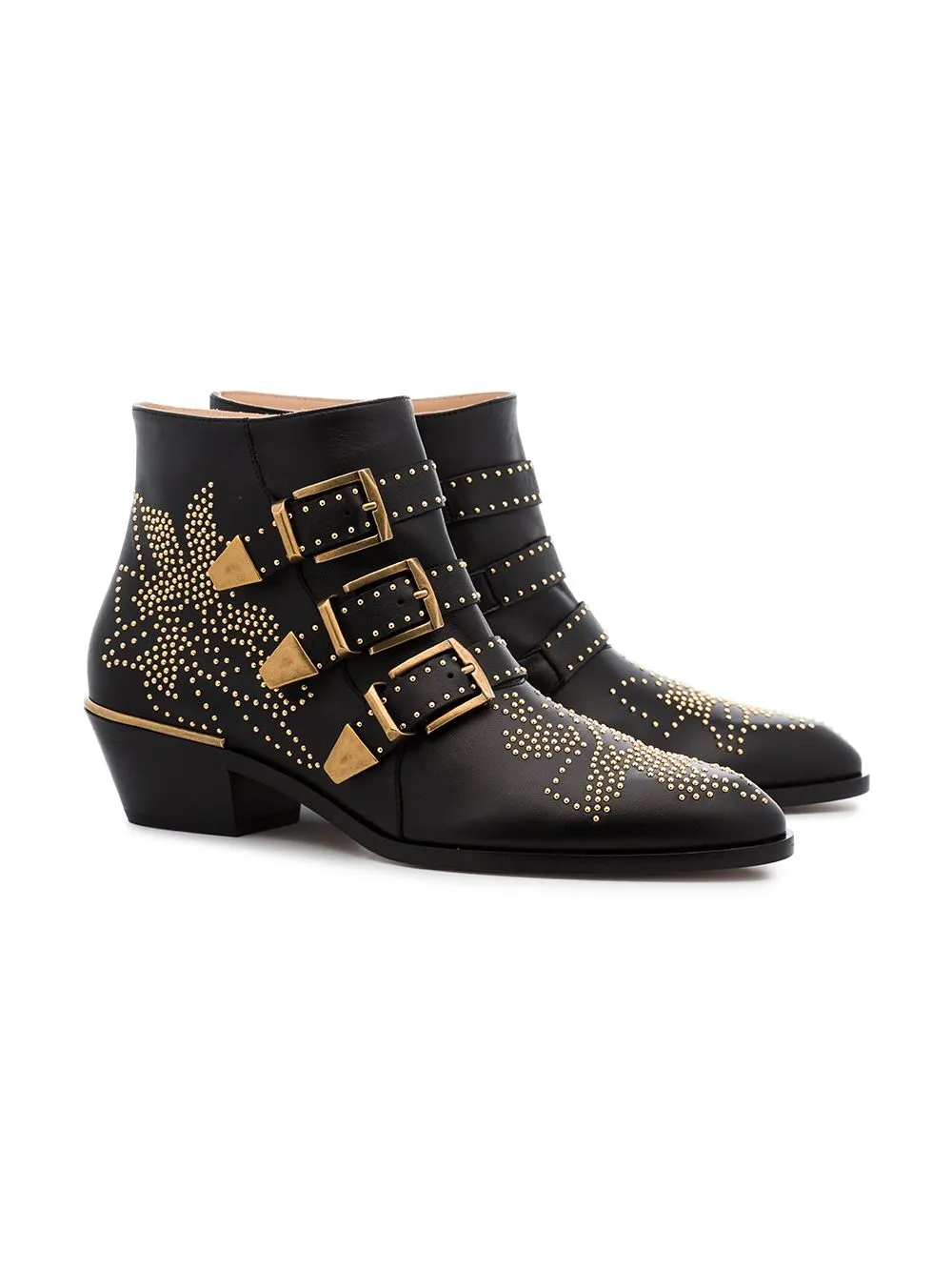 Black leather Susanna 30mm studded ankle boots