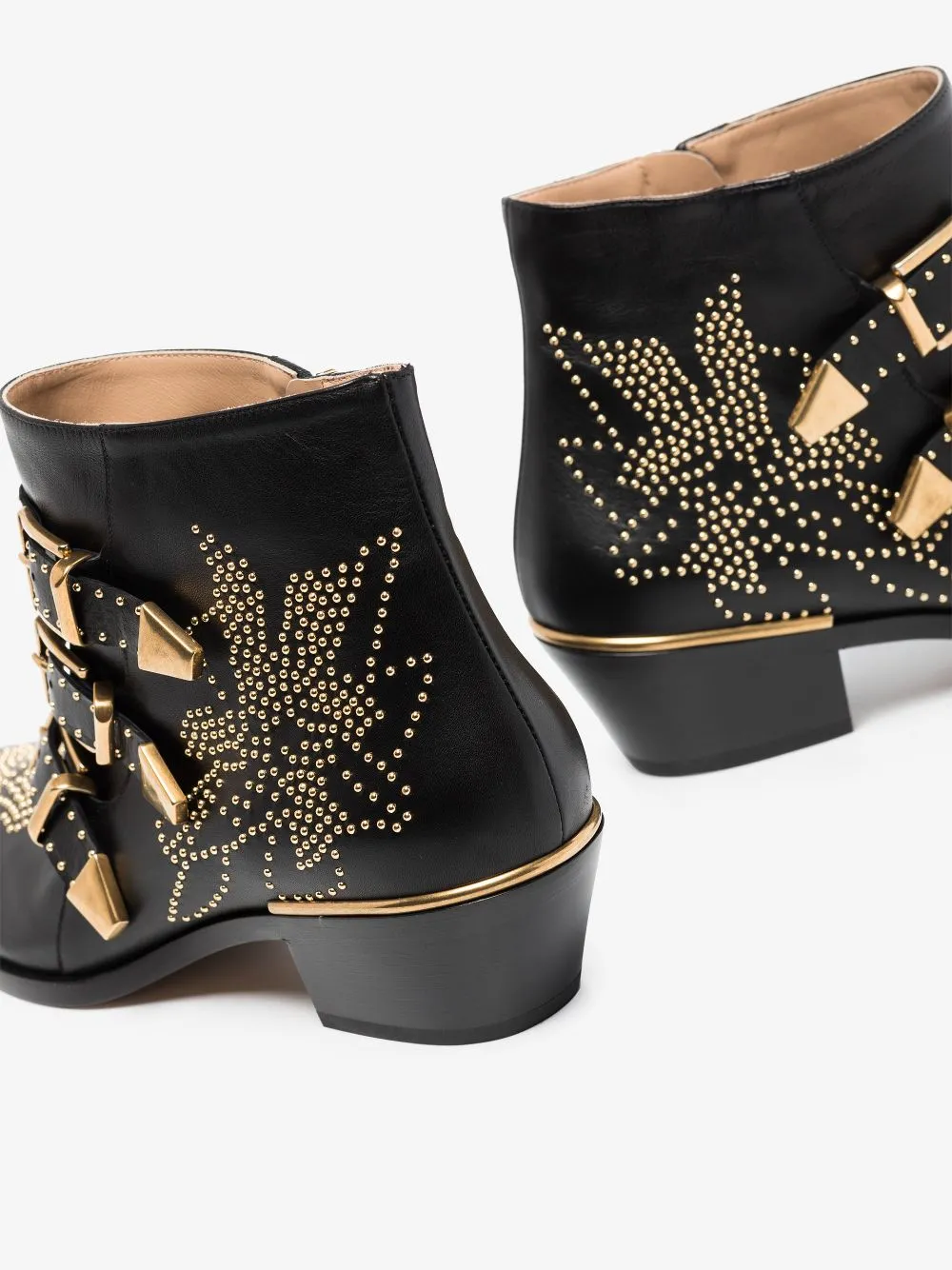Black leather Susanna 30mm studded ankle boots