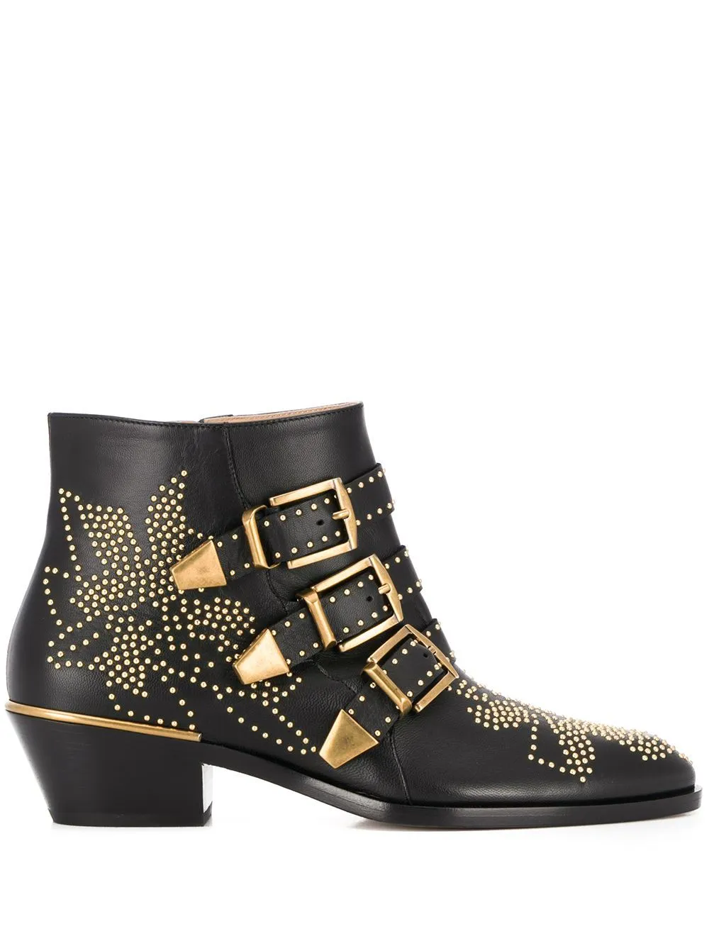 Black leather Susanna 30mm studded ankle boots