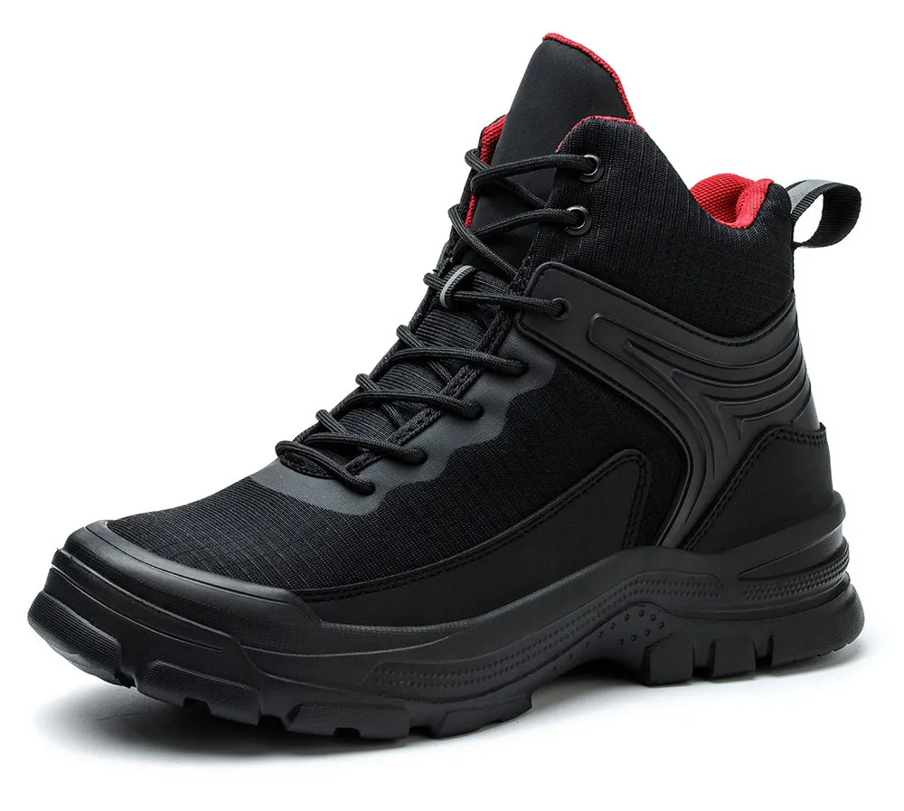 Black Lightweight Steel Toe Boots for Men - Fashionable & Safe