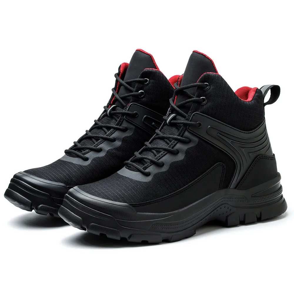 Black Lightweight Steel Toe Boots for Men - Fashionable & Safe