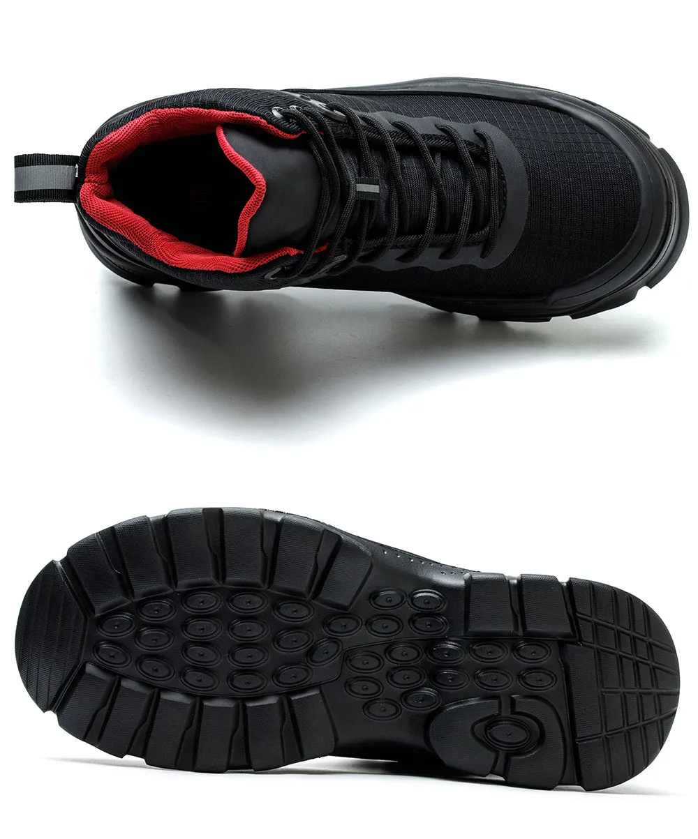 Black Lightweight Steel Toe Boots for Men - Fashionable & Safe