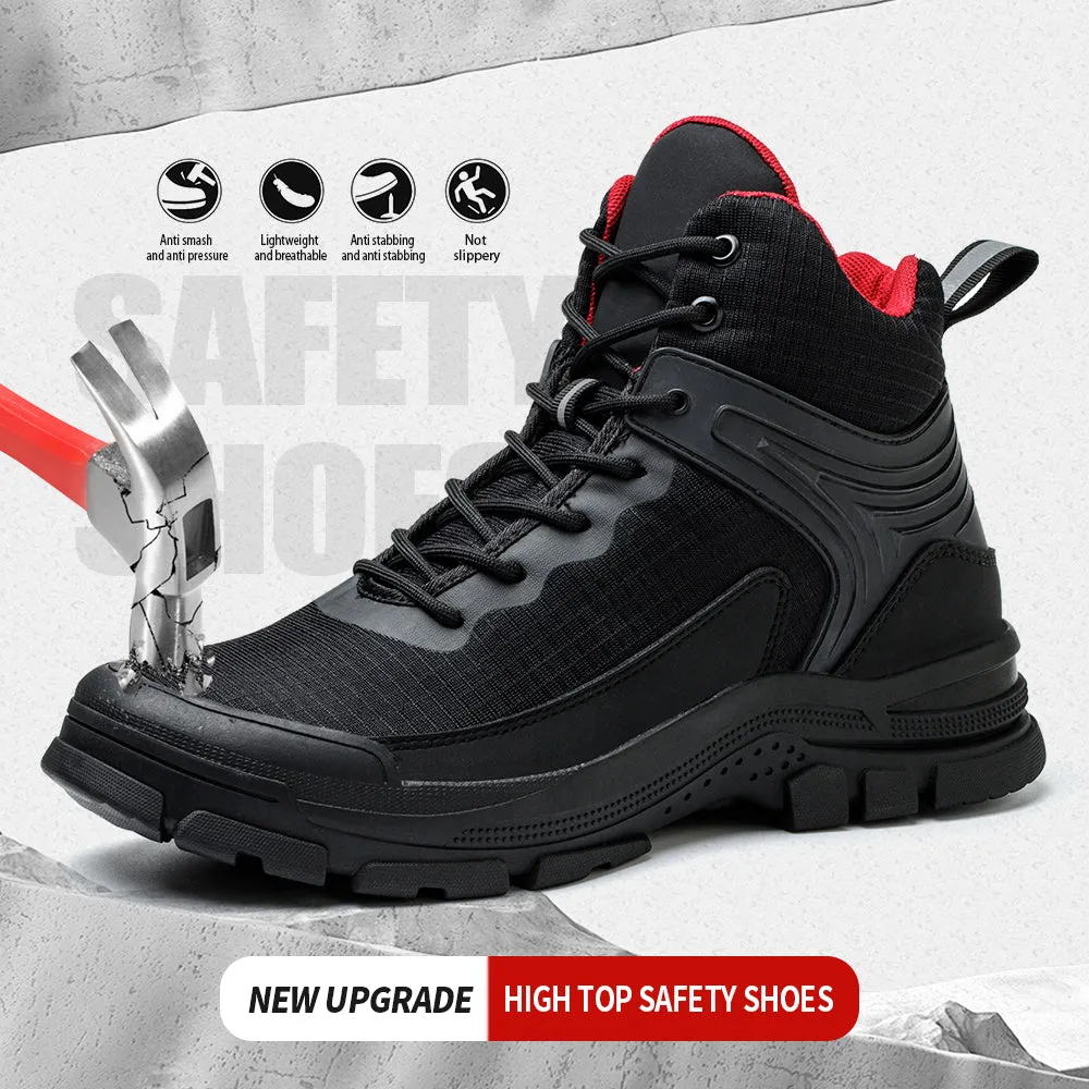 Black Lightweight Steel Toe Boots for Men - Fashionable & Safe
