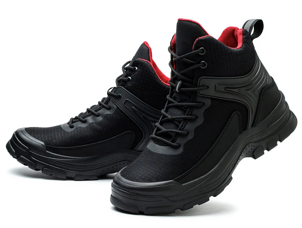 Black Lightweight Steel Toe Boots for Men - Fashionable & Safe
