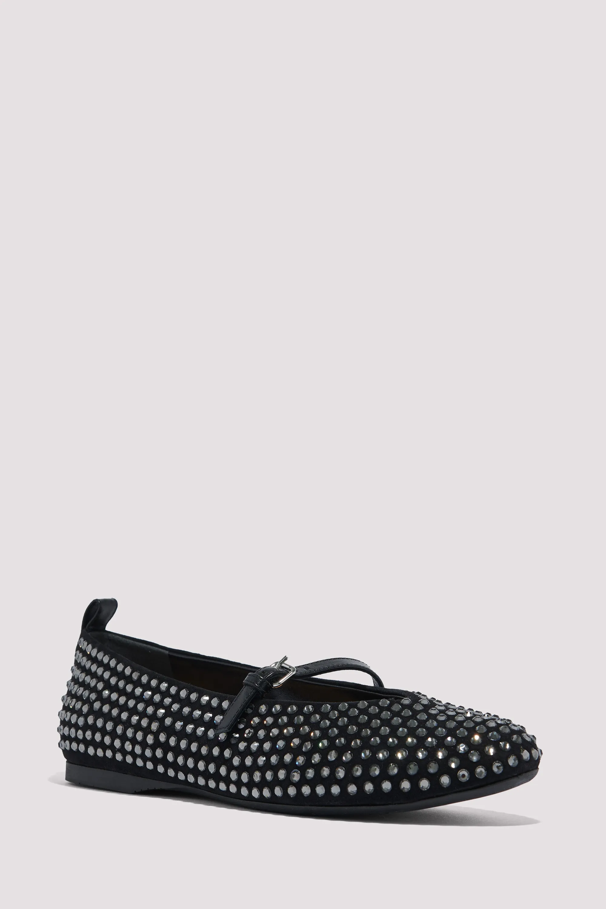 Black Strass Ballerina Pumps