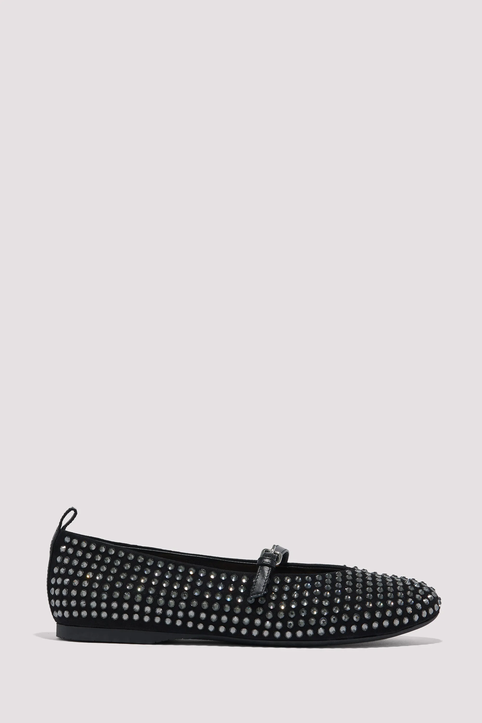 Black Strass Ballerina Pumps