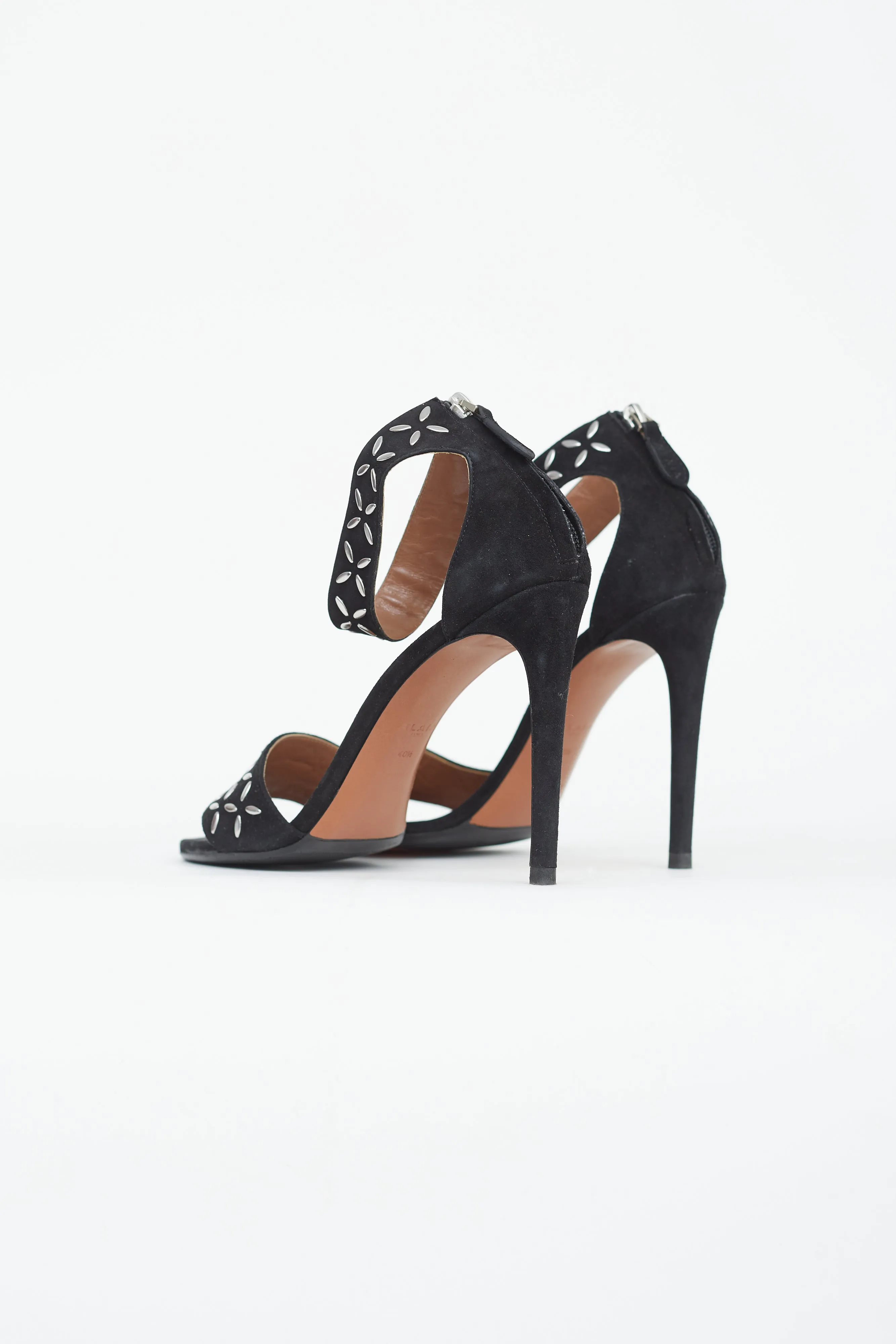 Black Suede Studded Heel