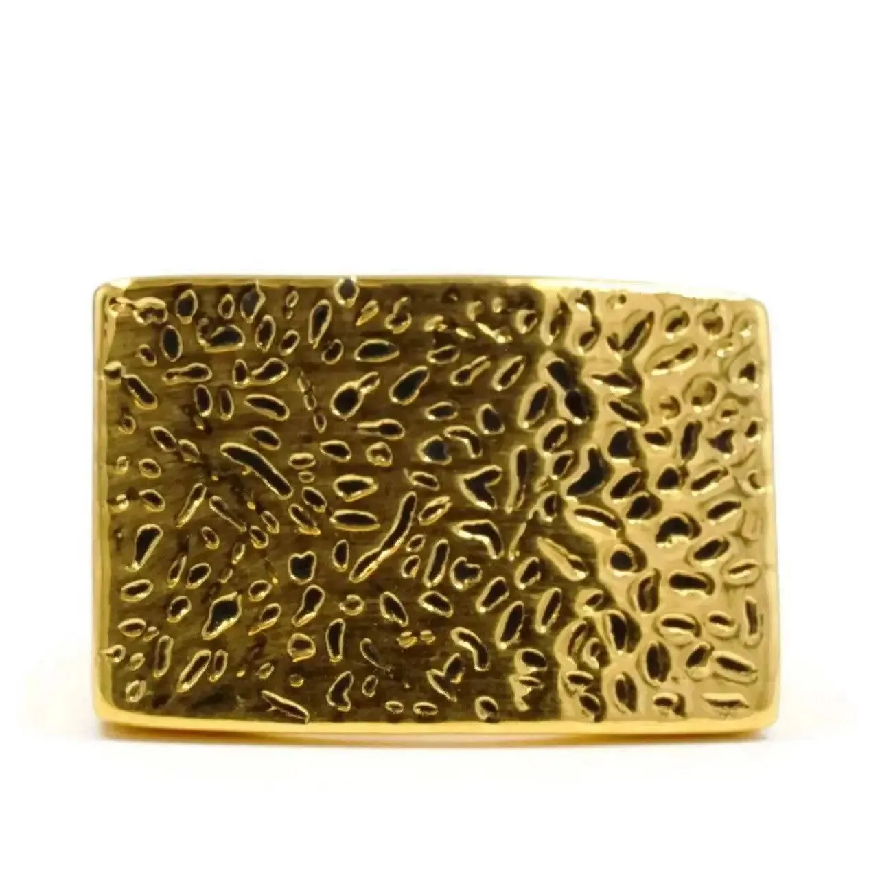 Bold Elegance 14K Textured Rectangular Ring