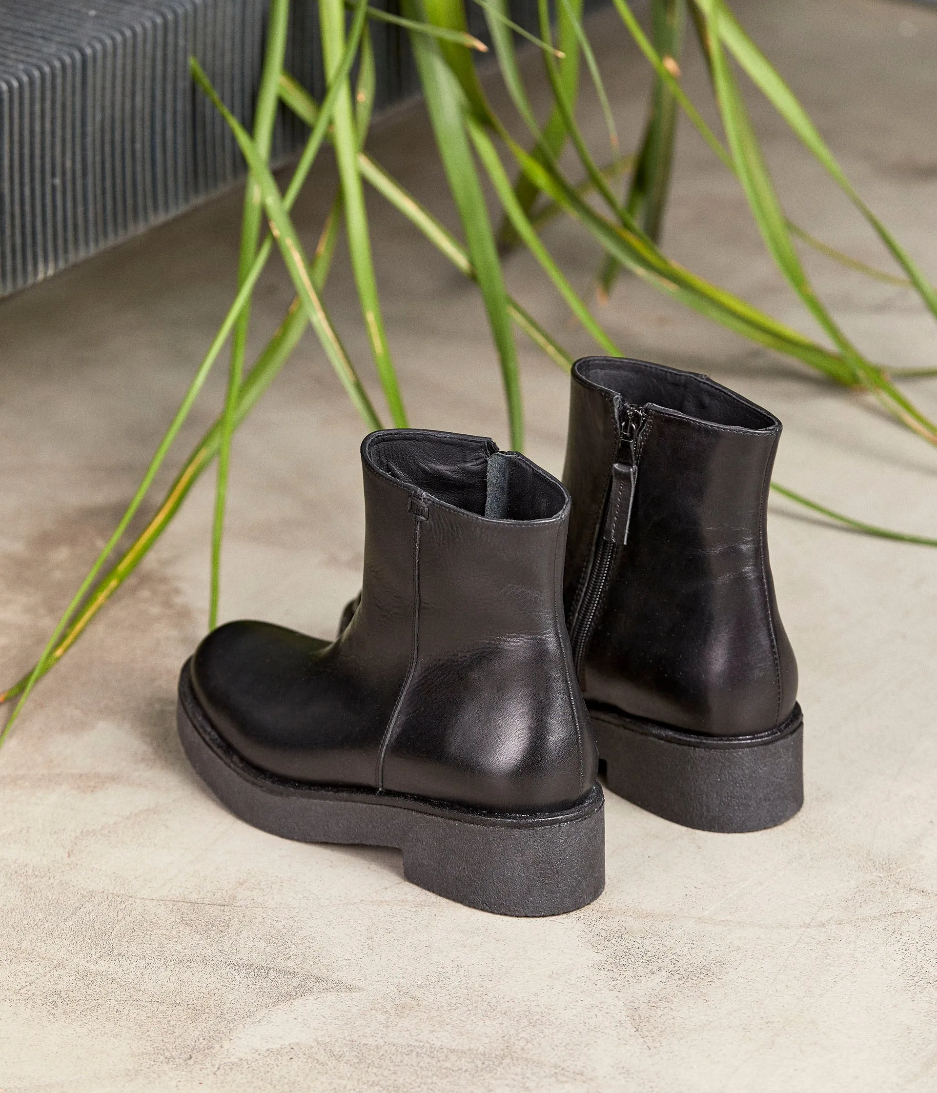 Boots noires cuir Isaure