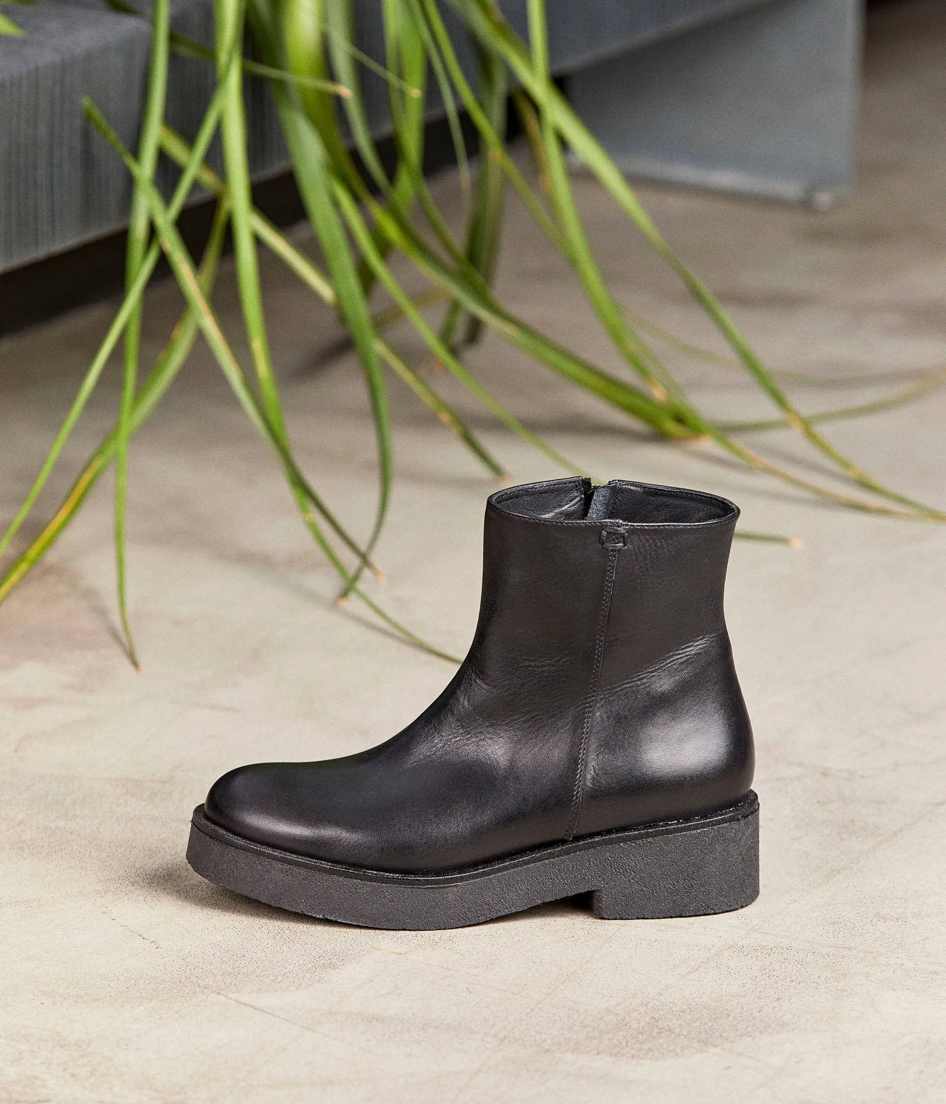 Boots noires cuir Isaure